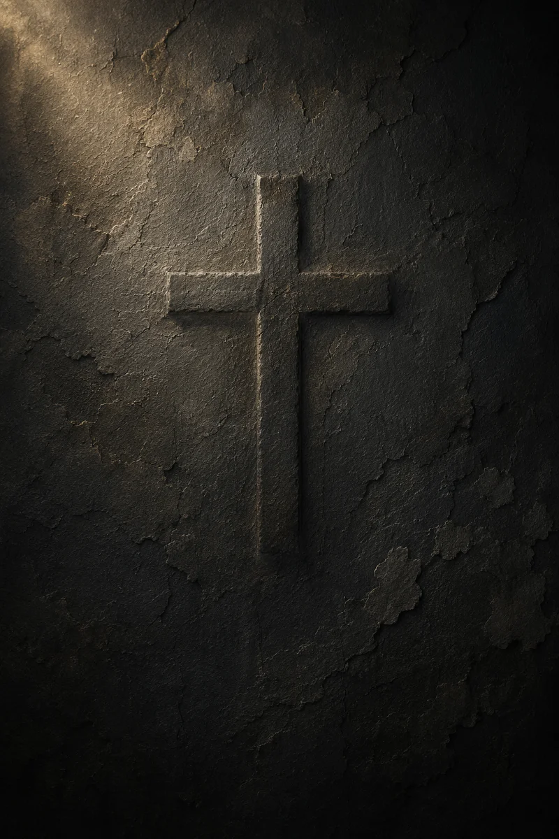 Subtle Cross on Dark Textured Wall
