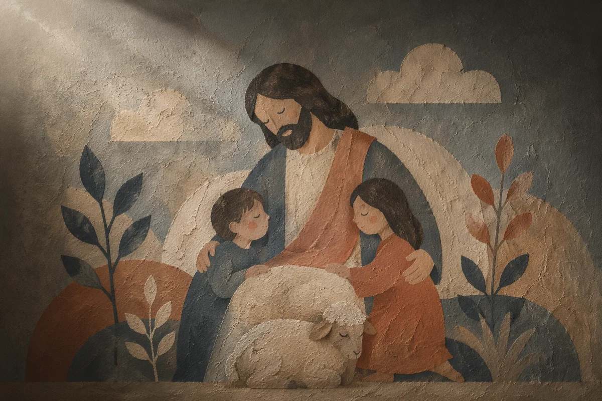 Dark Textured Plaster Surface with Subtle Cross