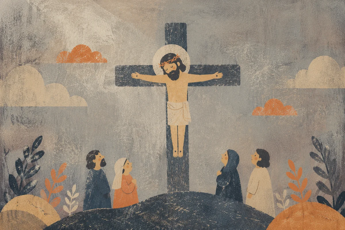 Dark Textured Cross Background in Charcoal