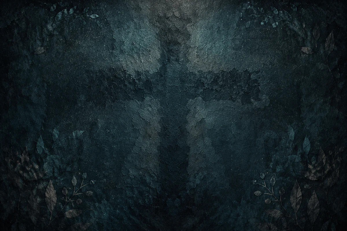 Dark Teal Textured Background with Subtle Cross