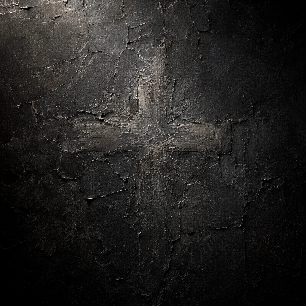 Subtle Cross on Dark Textured Stone