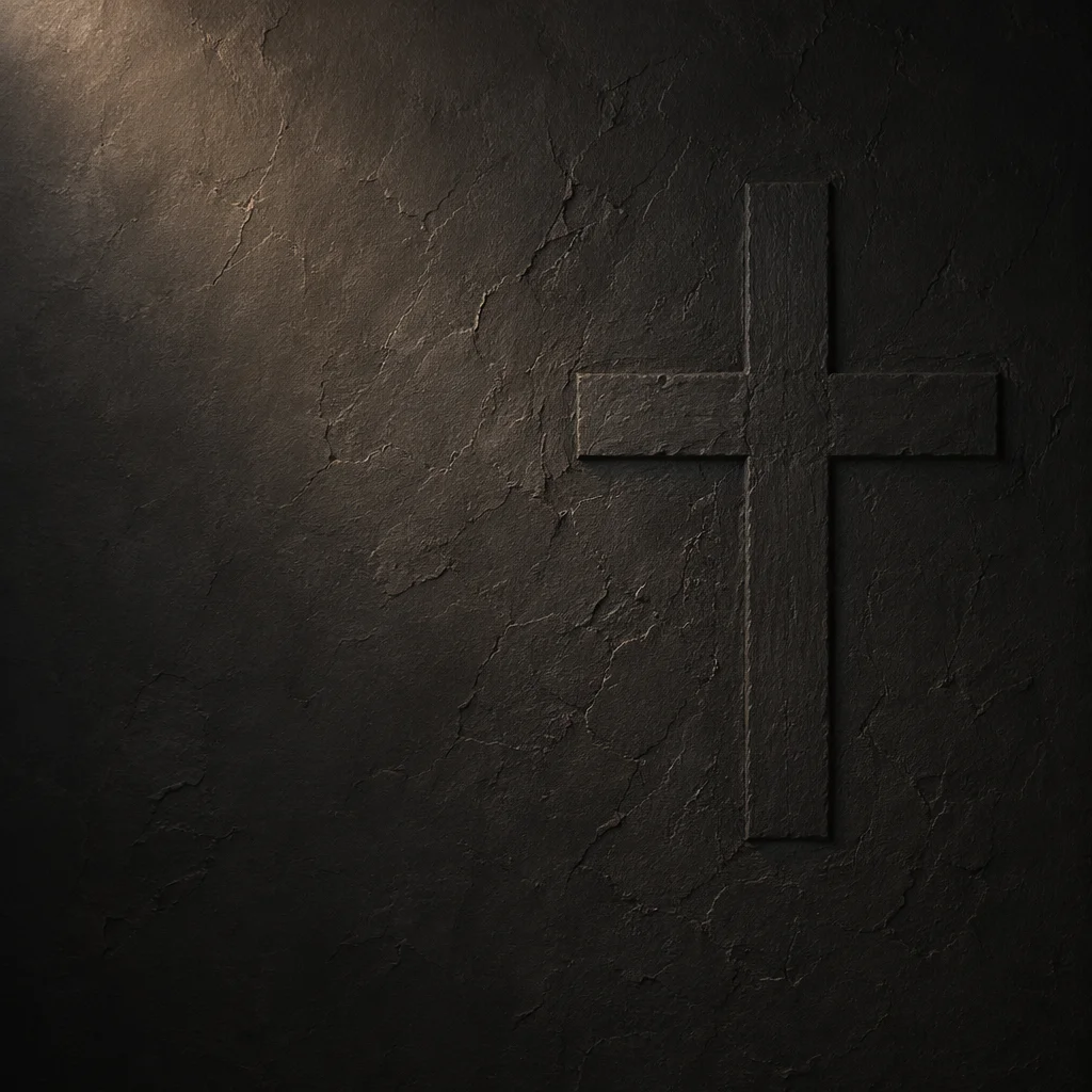 Dark Textured Wall with Subtle Cross