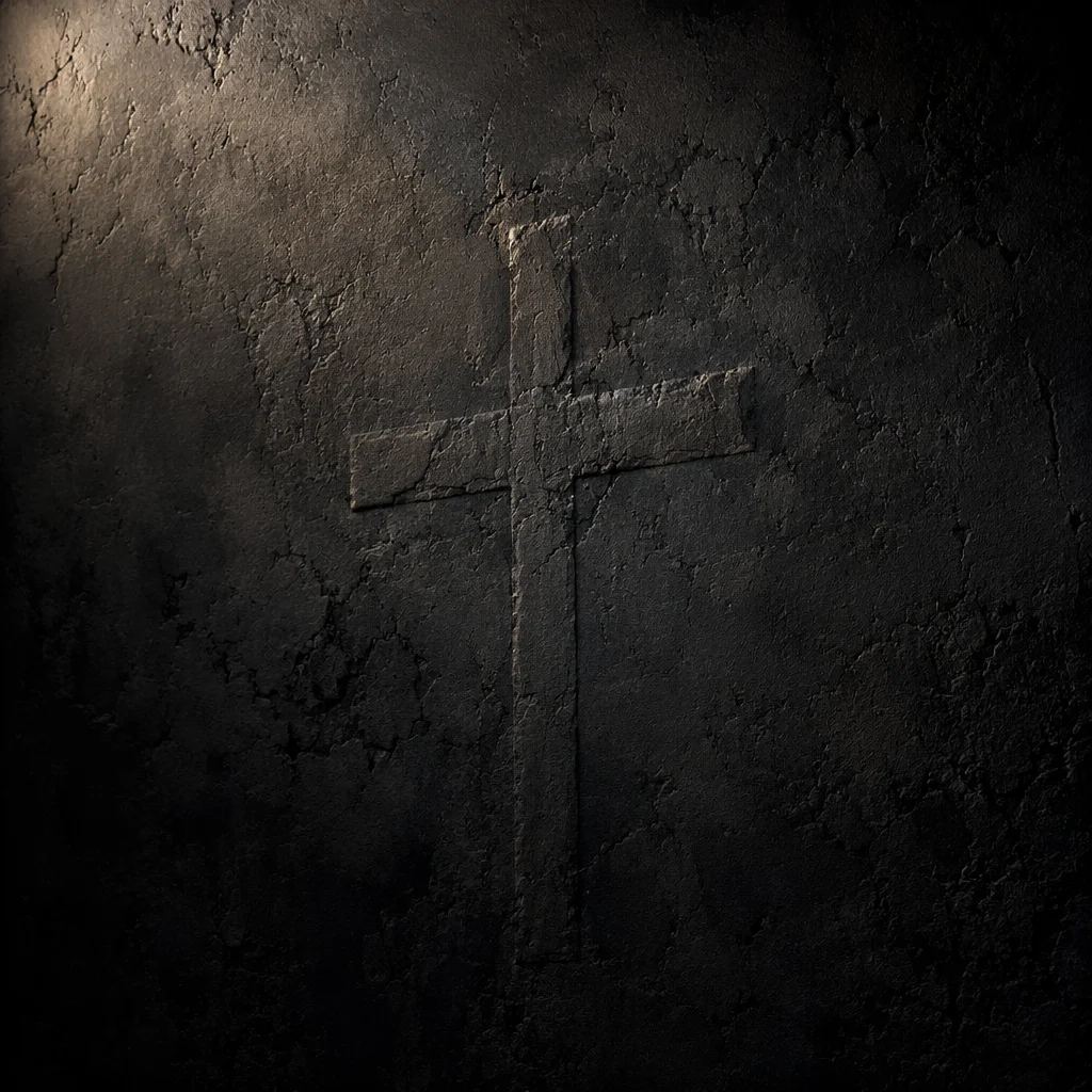 Subtle Cross on Dark Textured Wall