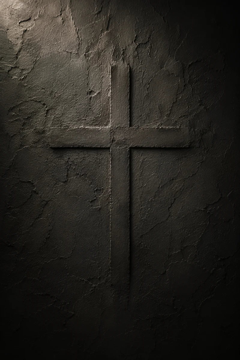 Subtle Cross on Dark Textured Plaster