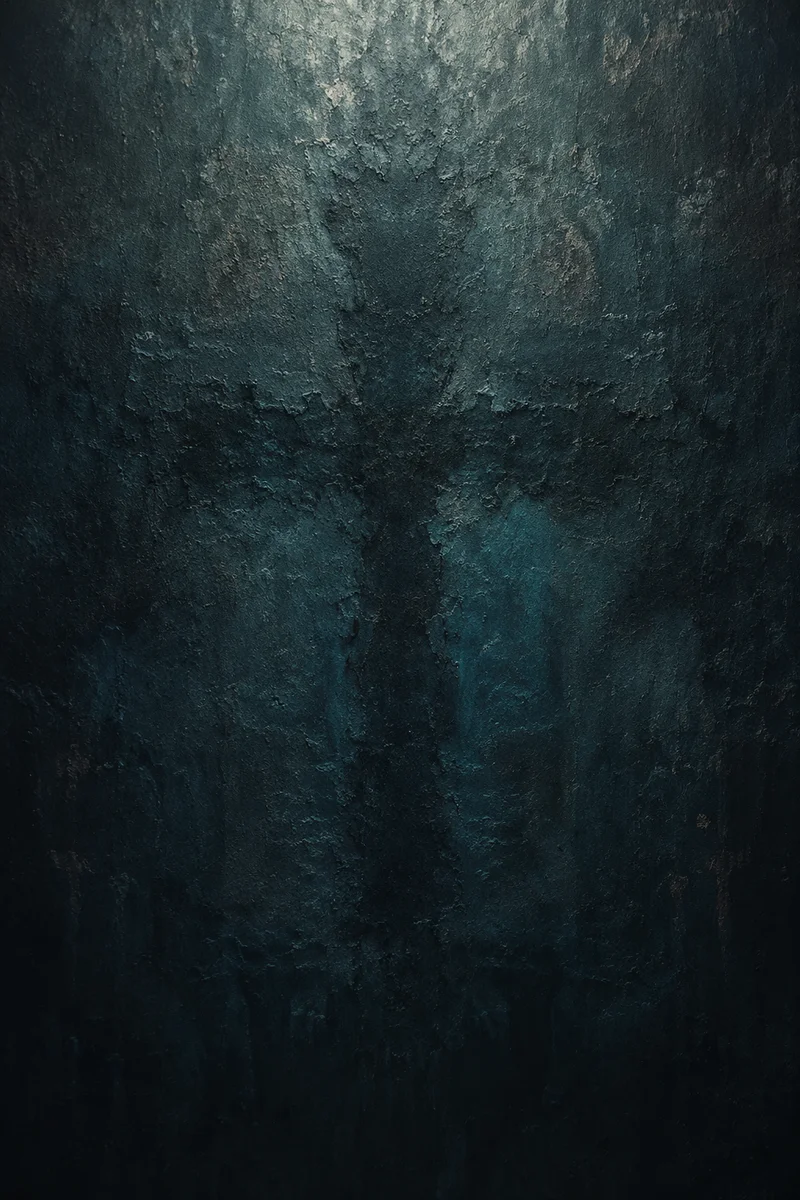 Subtle Cross on Dark Teal Texture