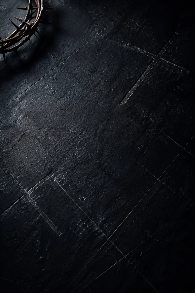 Dark Textured Slate Background with Cross