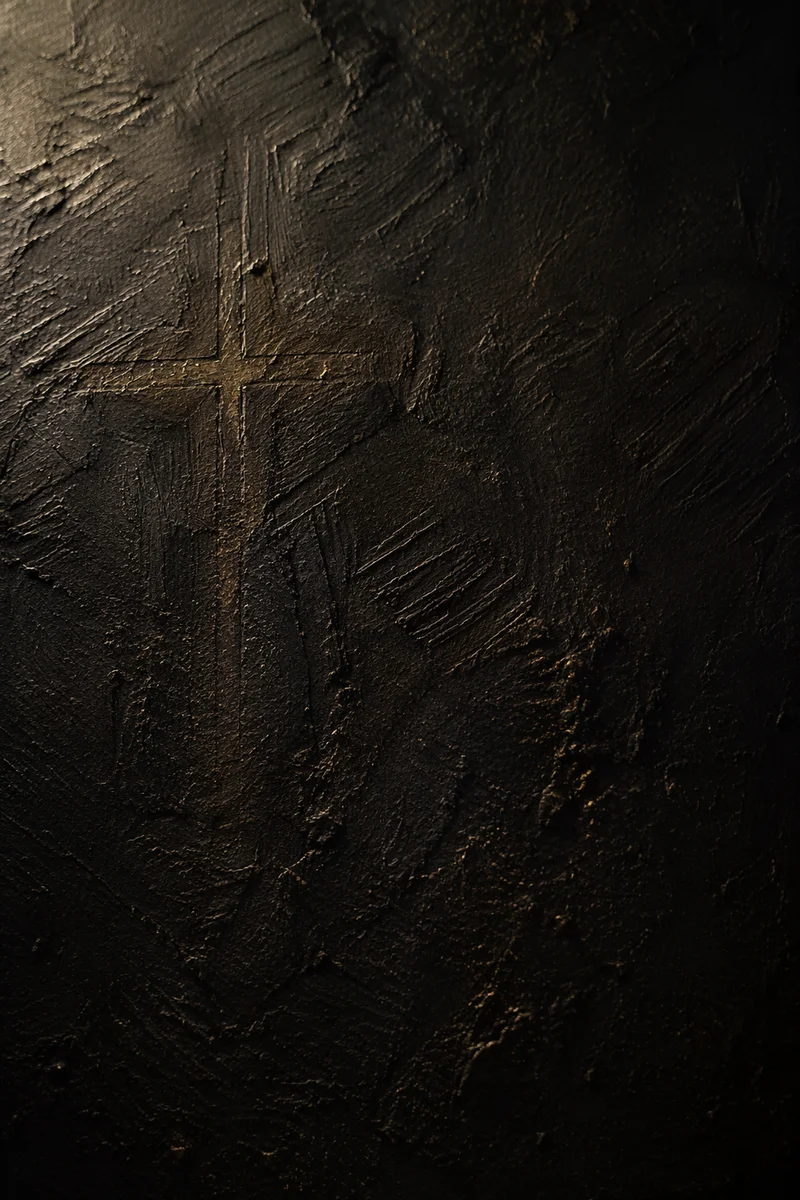 Subtle Cross on Dark Textured Background