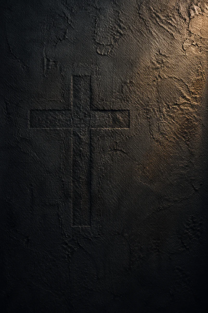 Subtle Cross on Dark Textured Background