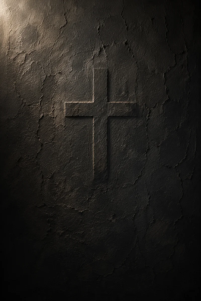 Dark Textured Wall with Subtle Cross