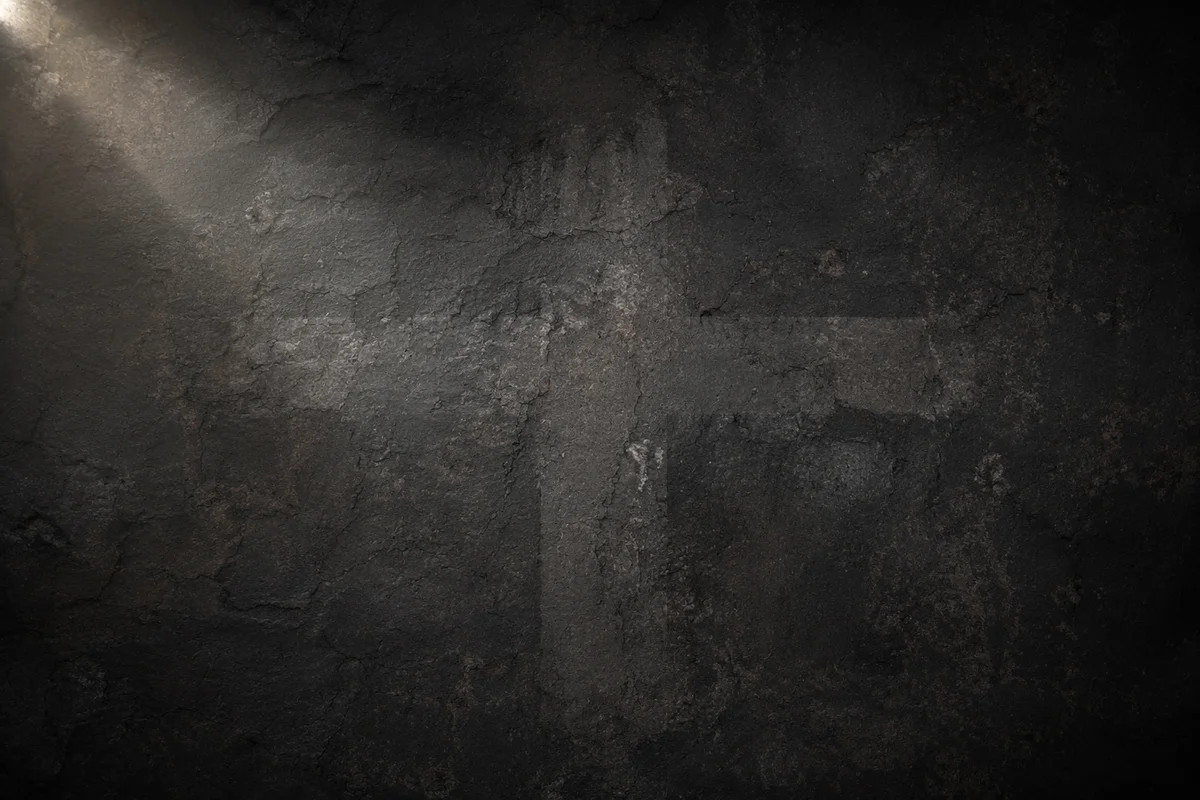 Subtle Cross on Dark Textured Background