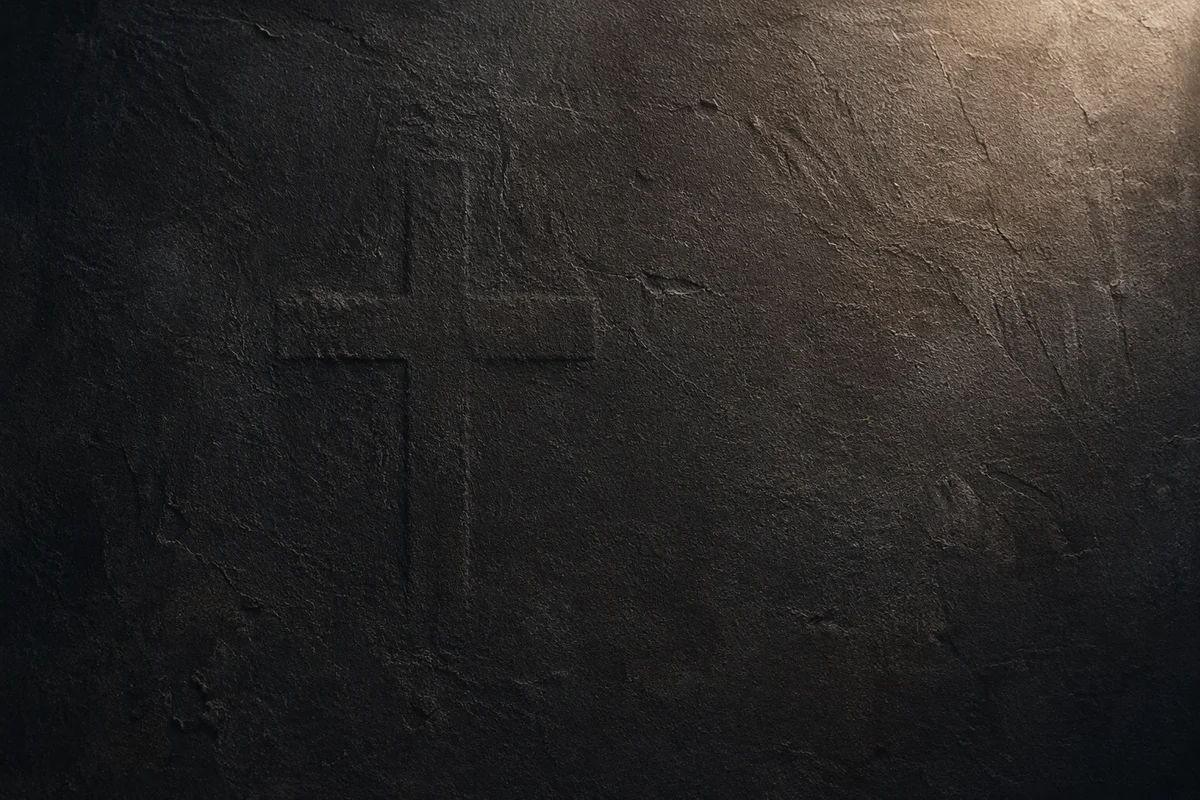 Dark Textured Background with Subtle Cross