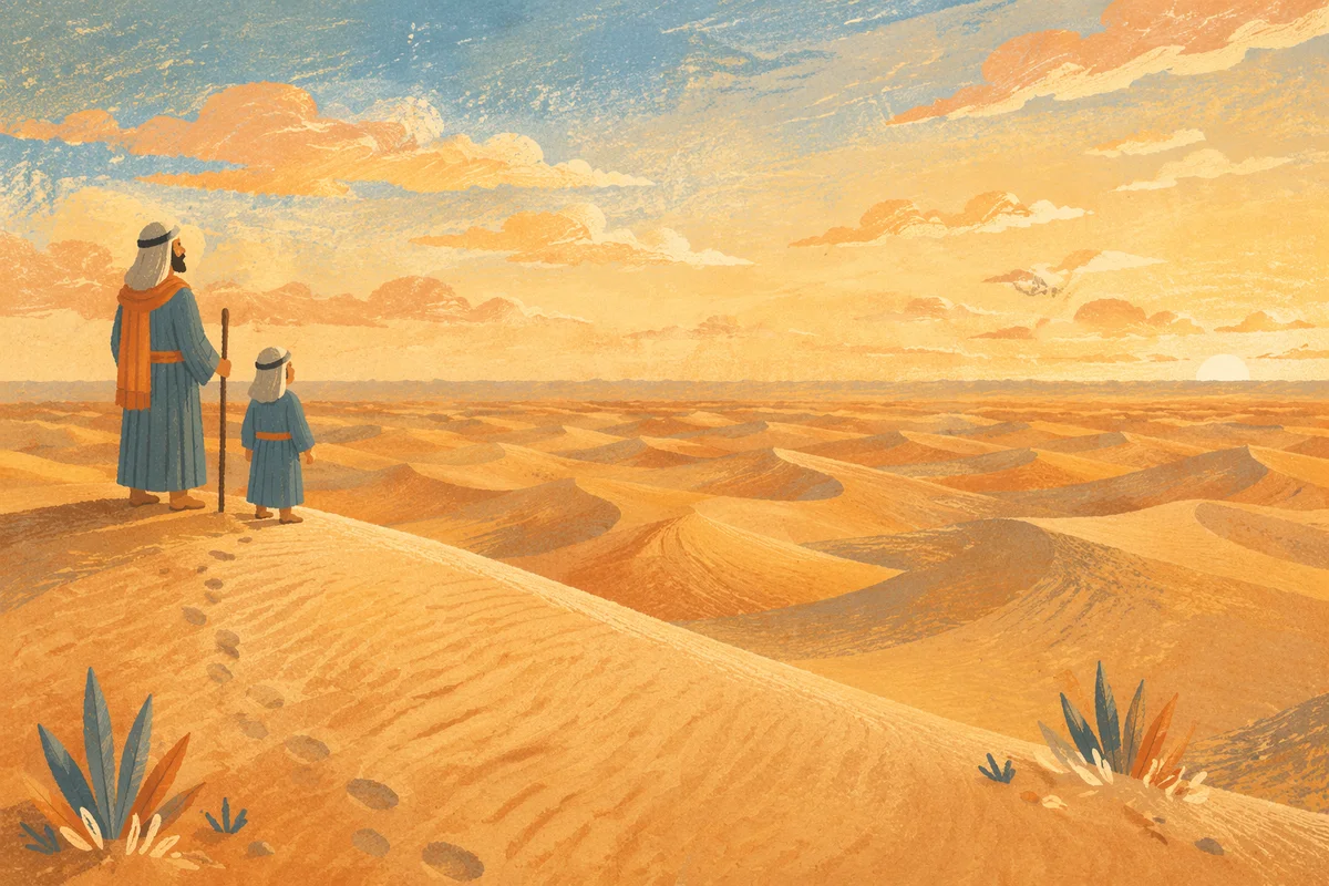 Golden Hour Desert Dunes Under Vast Sky