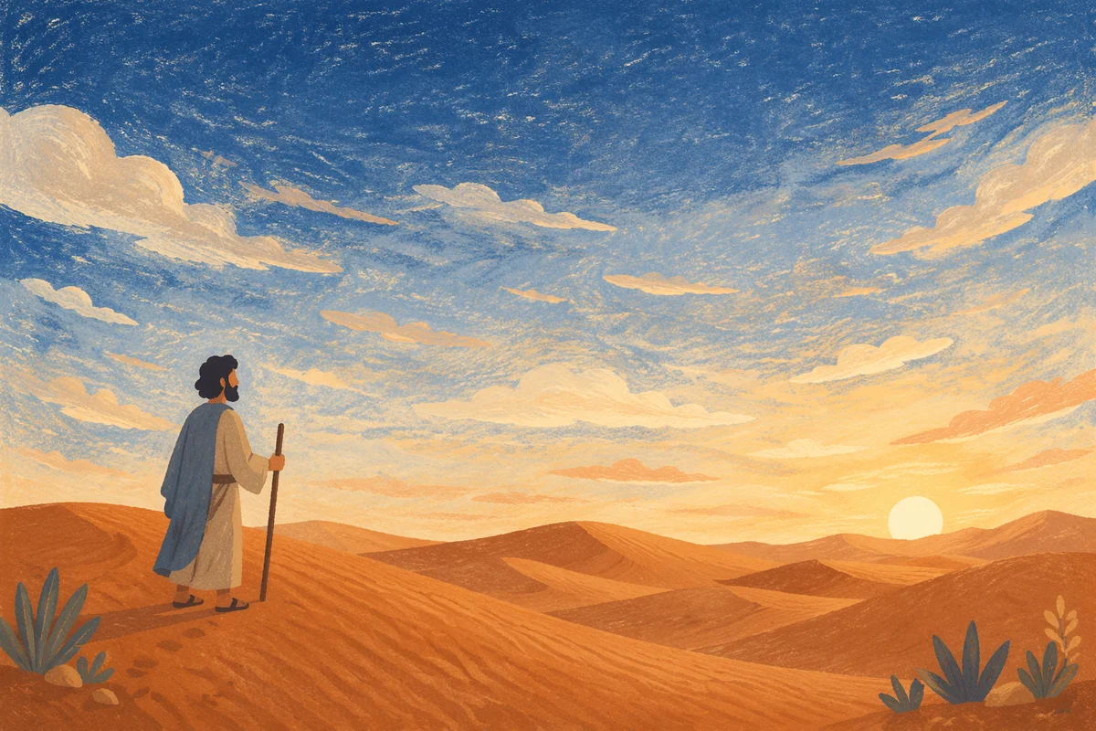 Golden Hour Desert Dunes Under Vast Sky