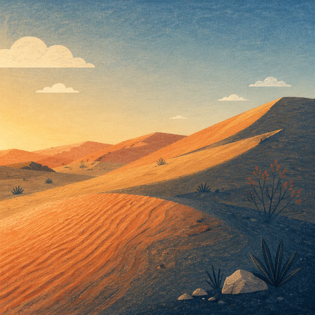 Golden Desert Wilderness Spiritual Journey Background