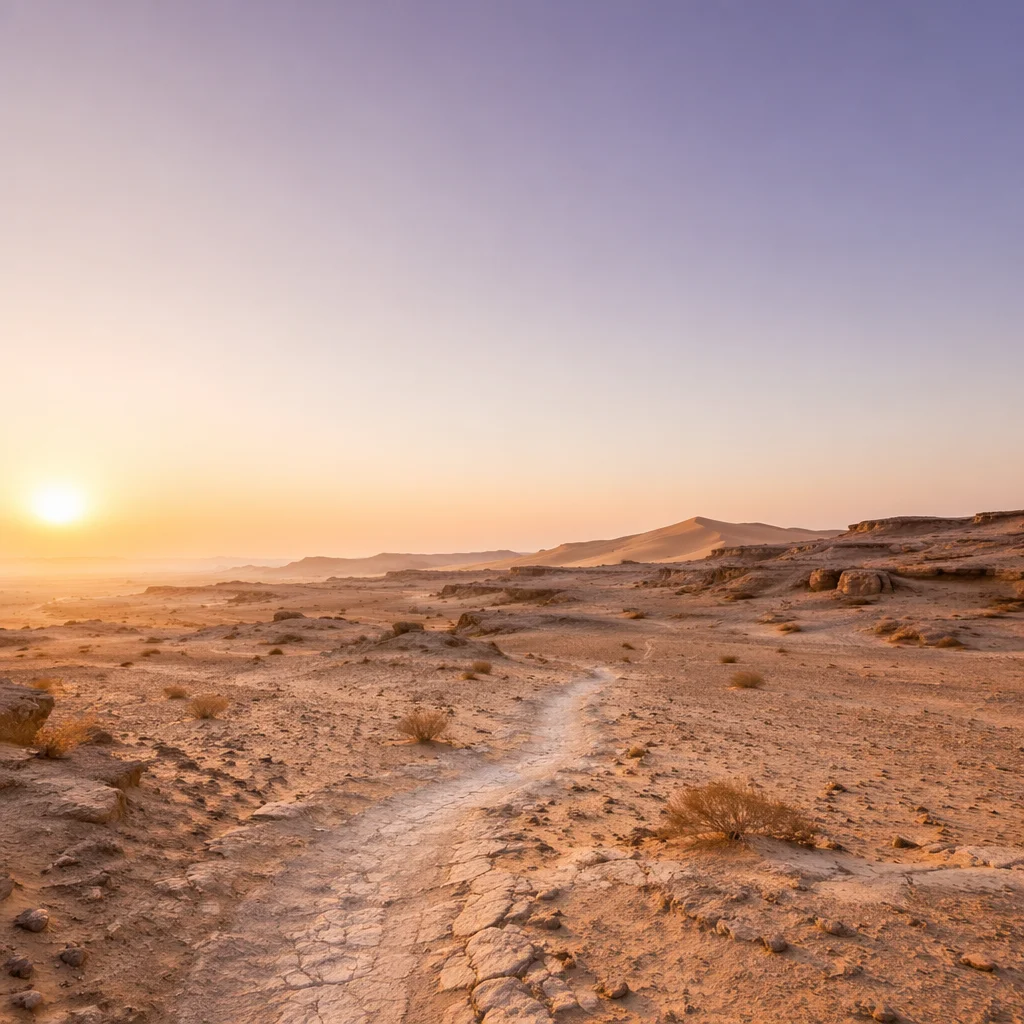 Desert Wilderness Dawn Spiritual Journey Background
