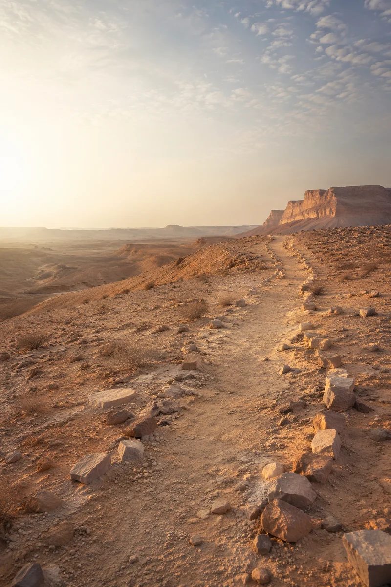 Desert Wilderness Dawn Spiritual Journey Background