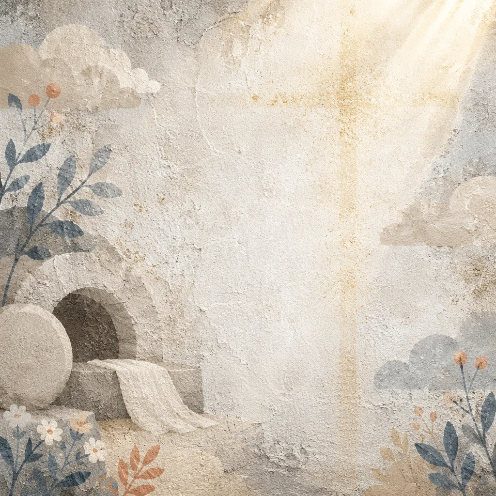 Elegant Easter Resurrection White Gold Background