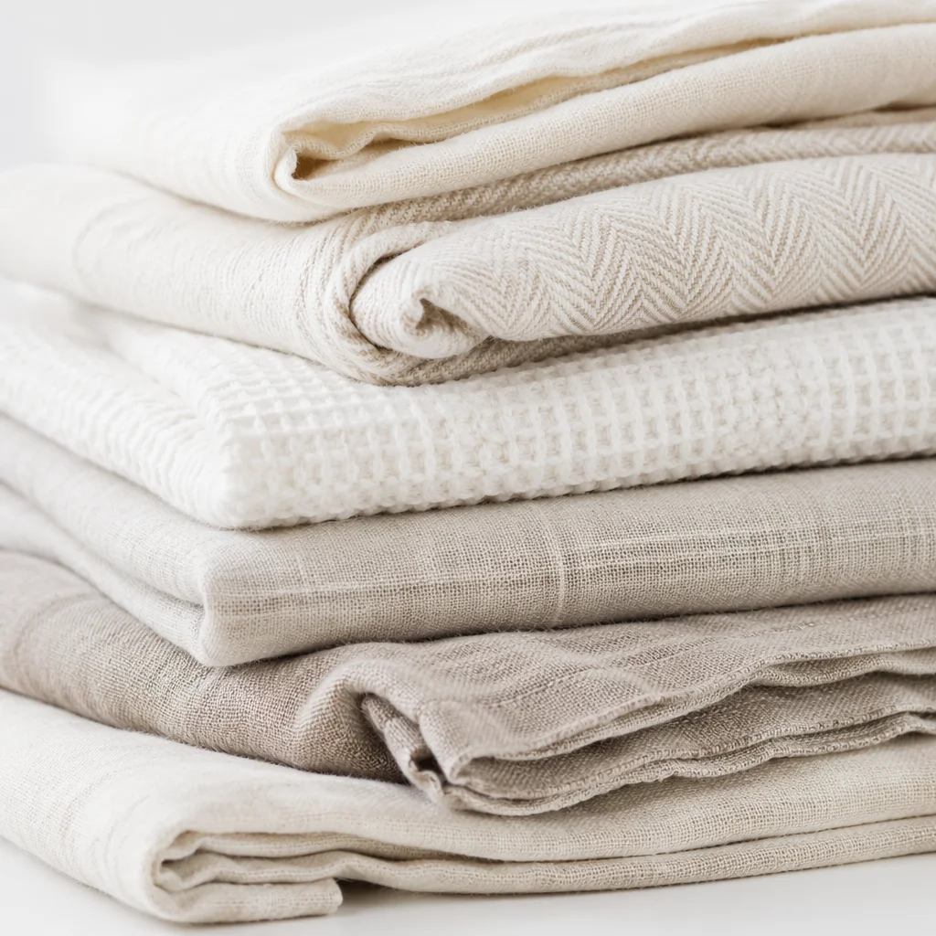Natural Linen Textile Layers Background