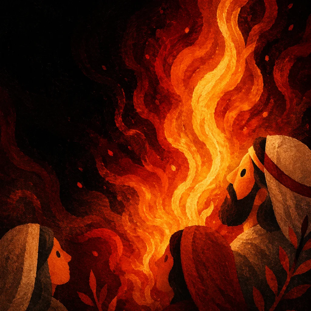 Dramatic Dark Fire and Flame Background