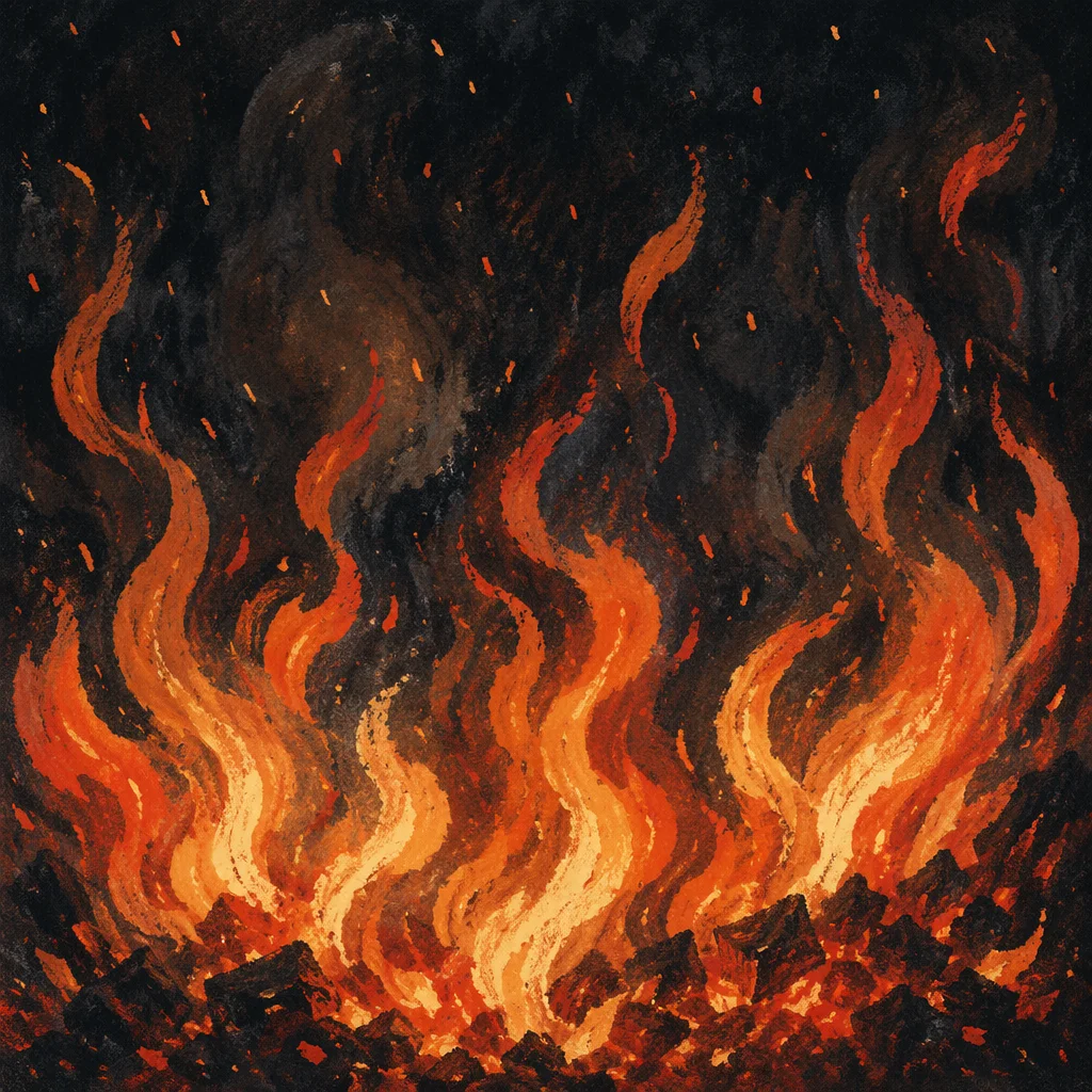 Dark Dramatic Flames and Ember Background