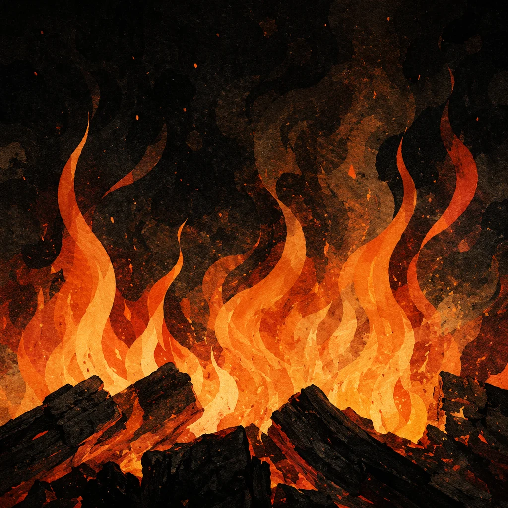 Dark Dramatic Fire Flame Background
