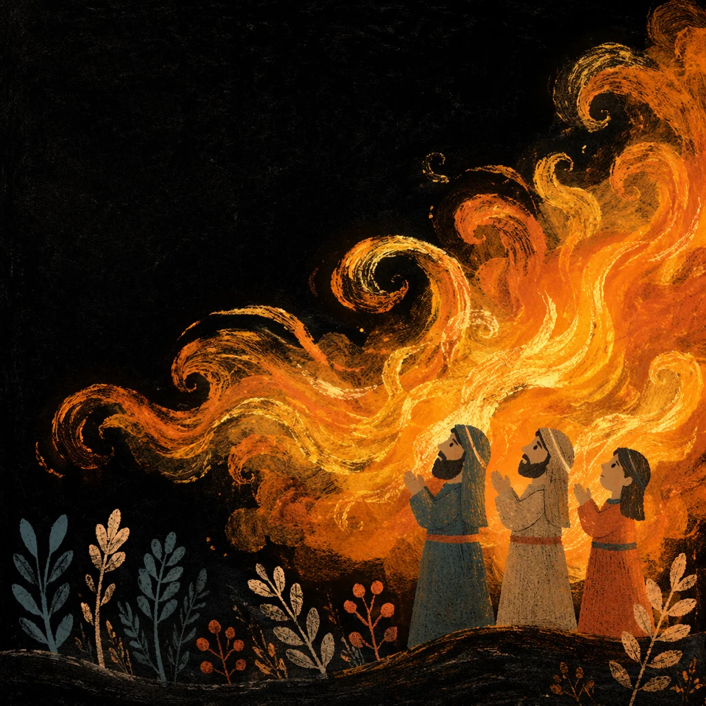 Dramatic Golden Flames on Black Background
