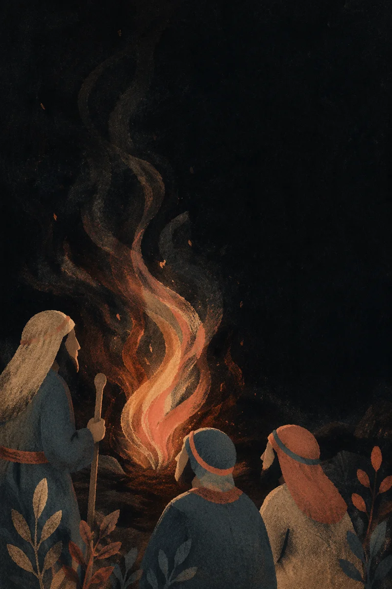 Dark Dramatic Flames on Black Background