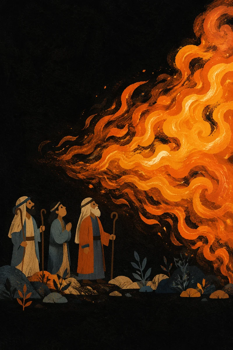 Dramatic Golden Fire on Black Background