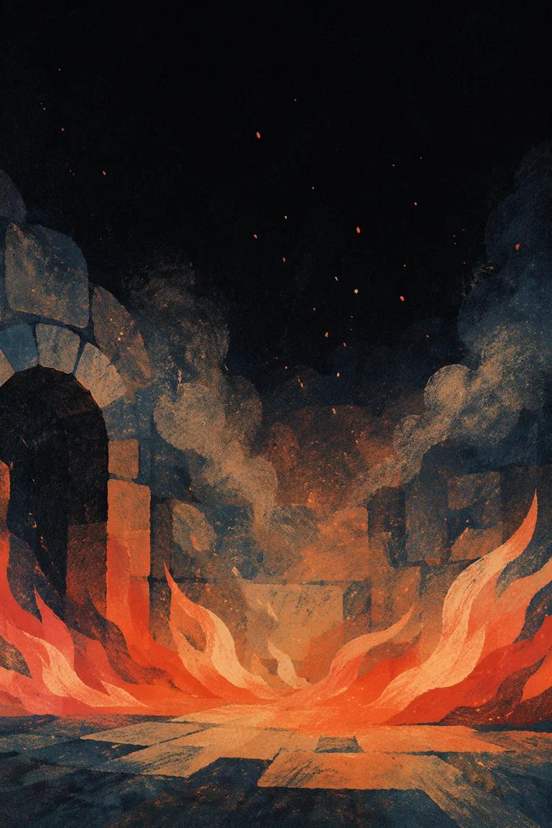 Dramatic Dark Fire Background with Rising Sparks