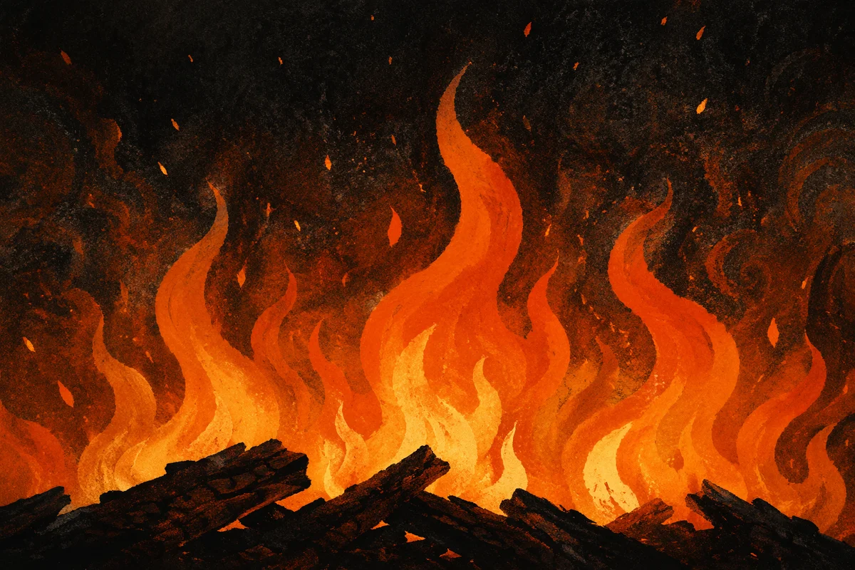 Dark Dramatic Fire Flames Background