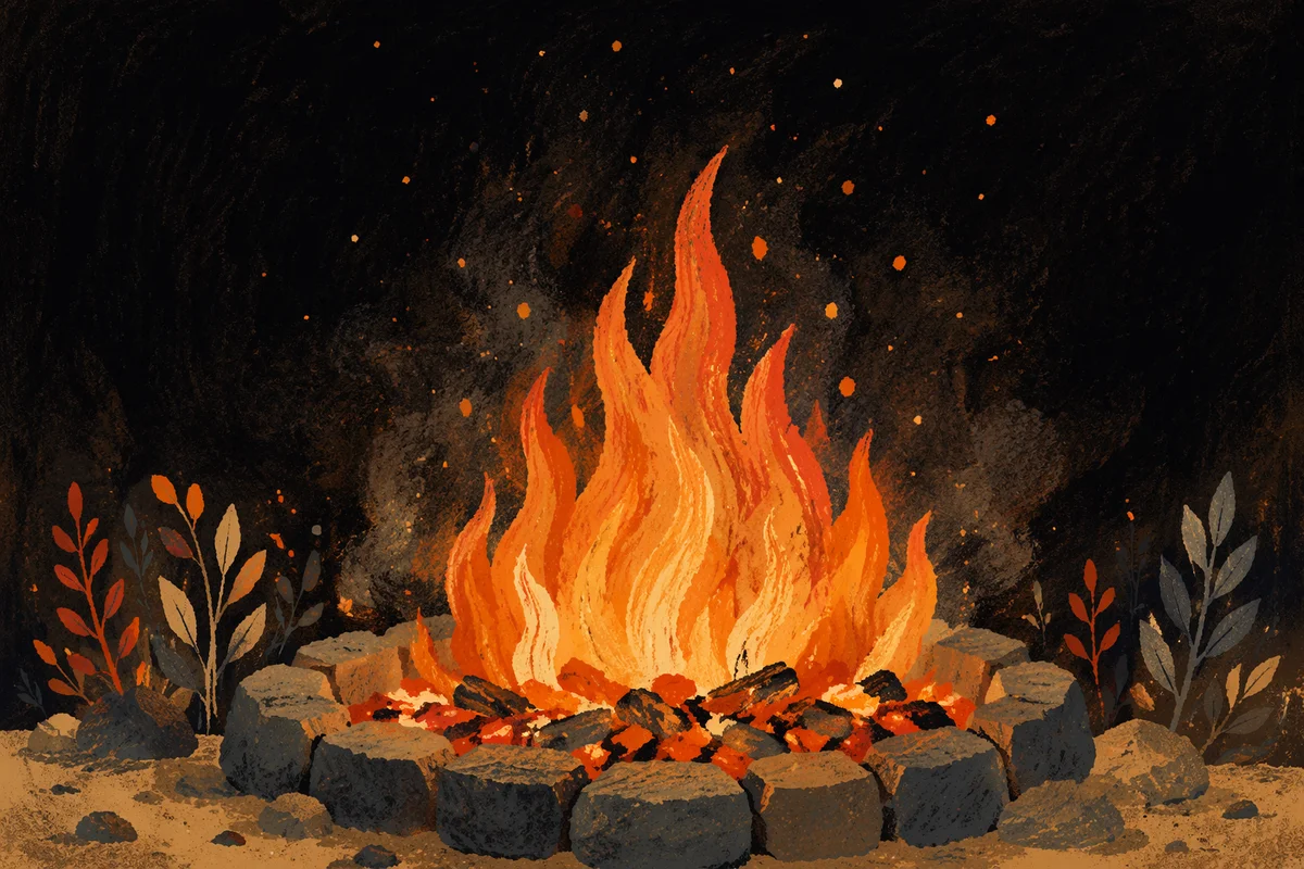 Dark Dramatic Fire Vigil Background