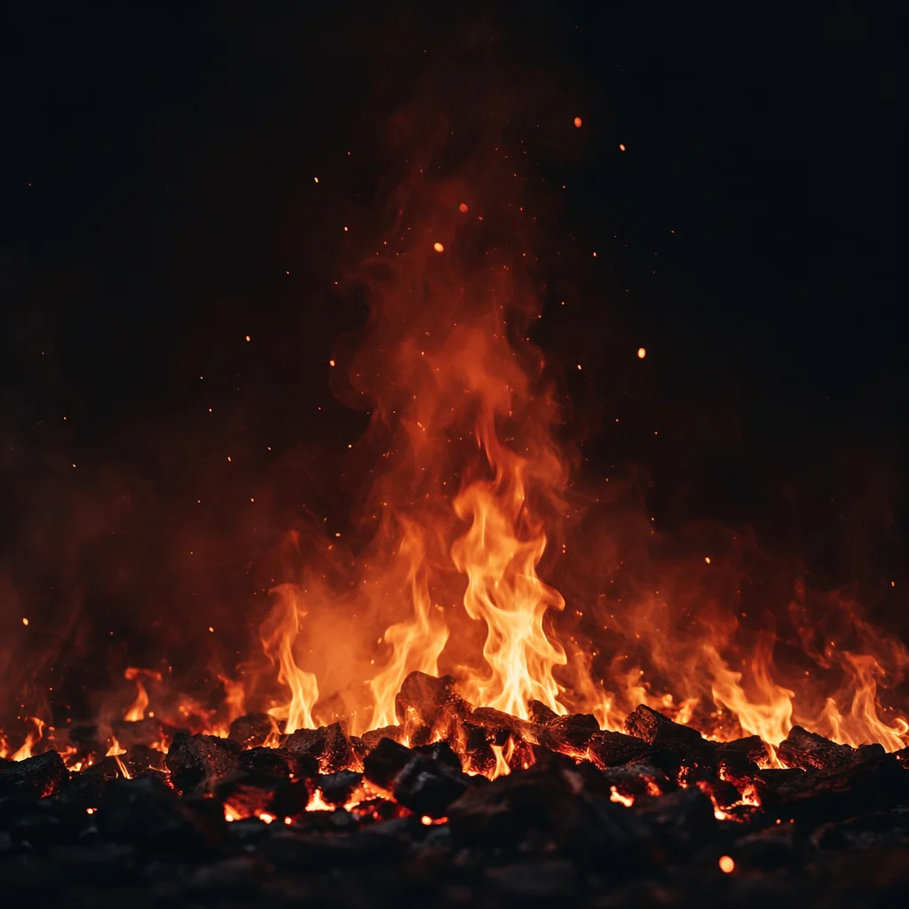 Dark Dramatic Fire Flames Background