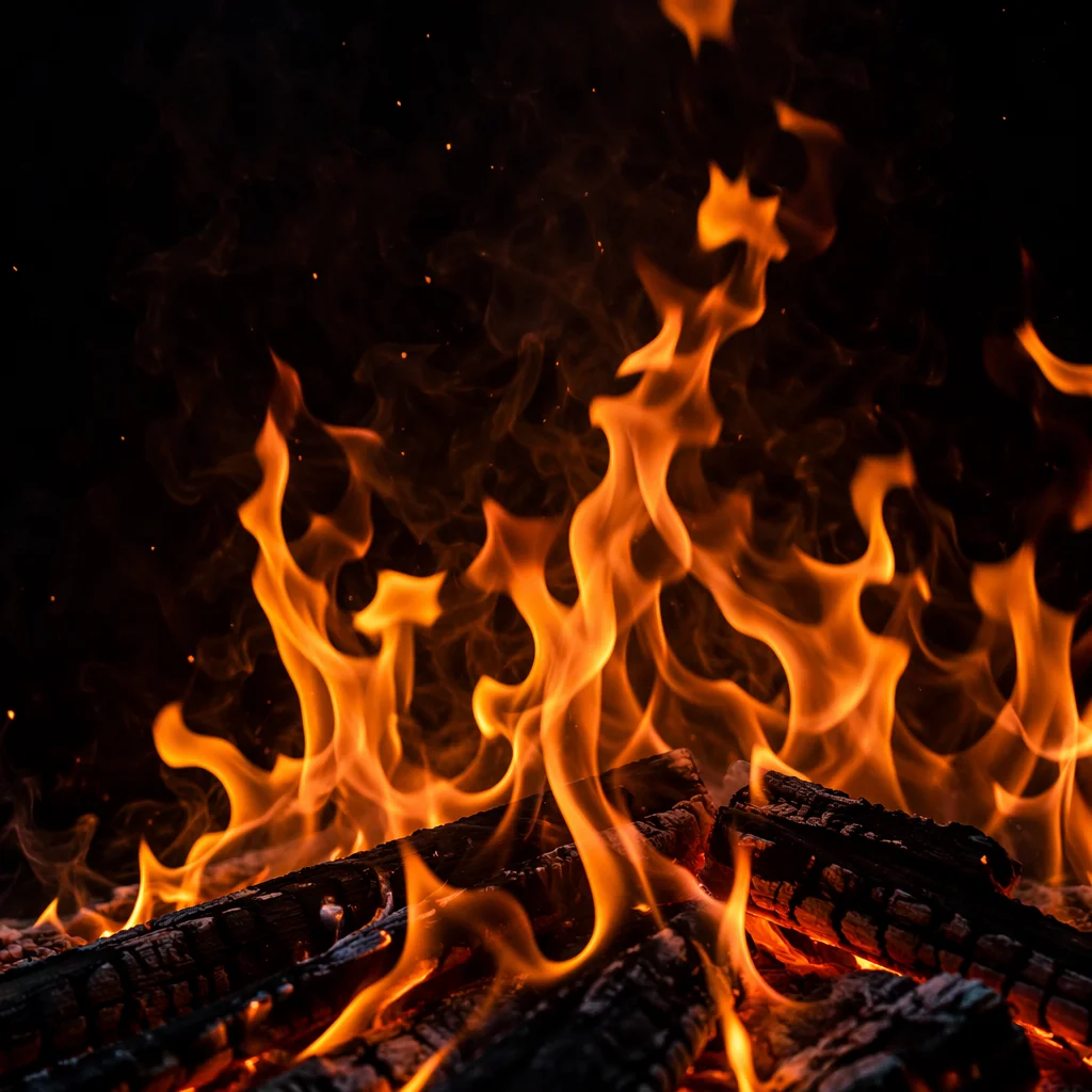 Dark Dramatic Fire Flames Background