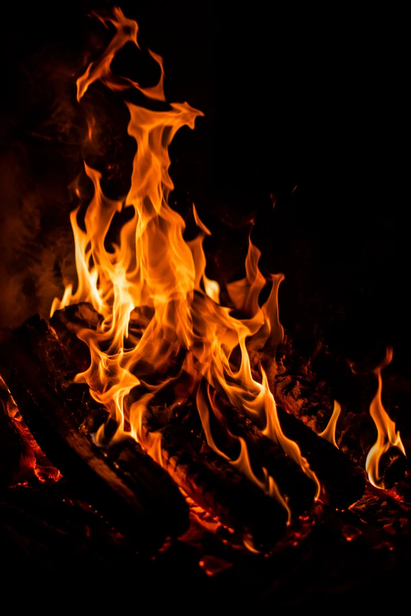 Dark Dramatic Flames with Copy Space