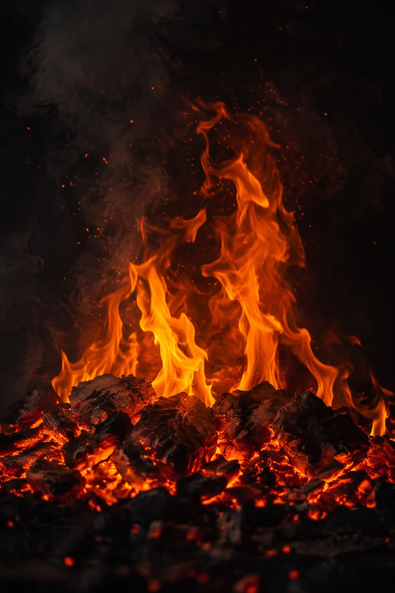 Dark Dramatic Fire Flames Background