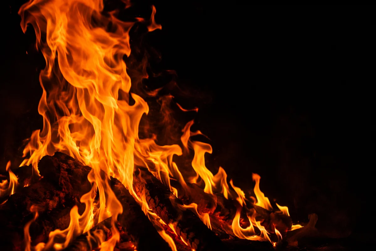Dark Dramatic Fire Flames Background