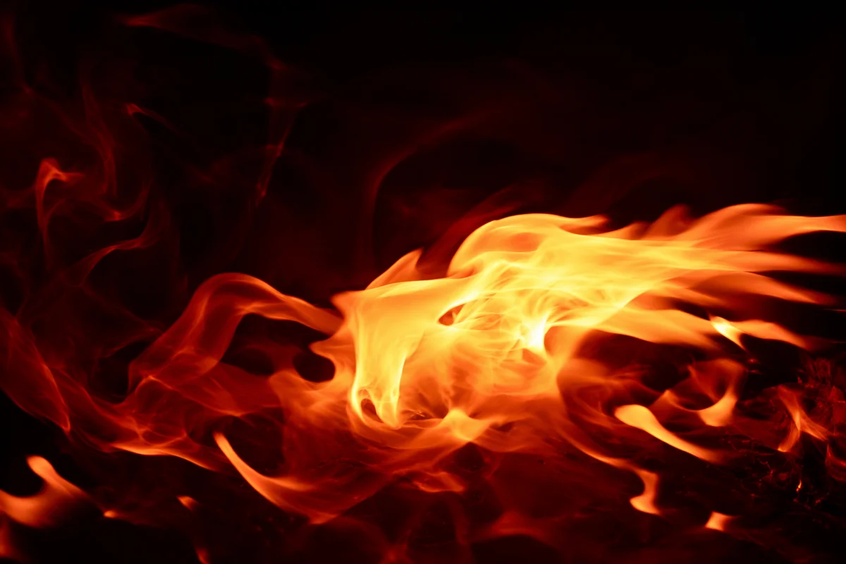 Dramatic Fire Flames on Dark Background