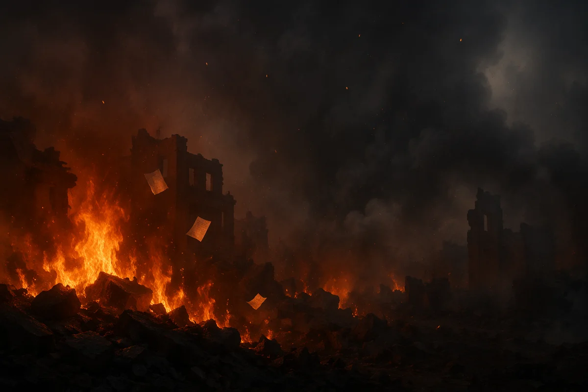 Dark Dramatic Fire and Smoke Background