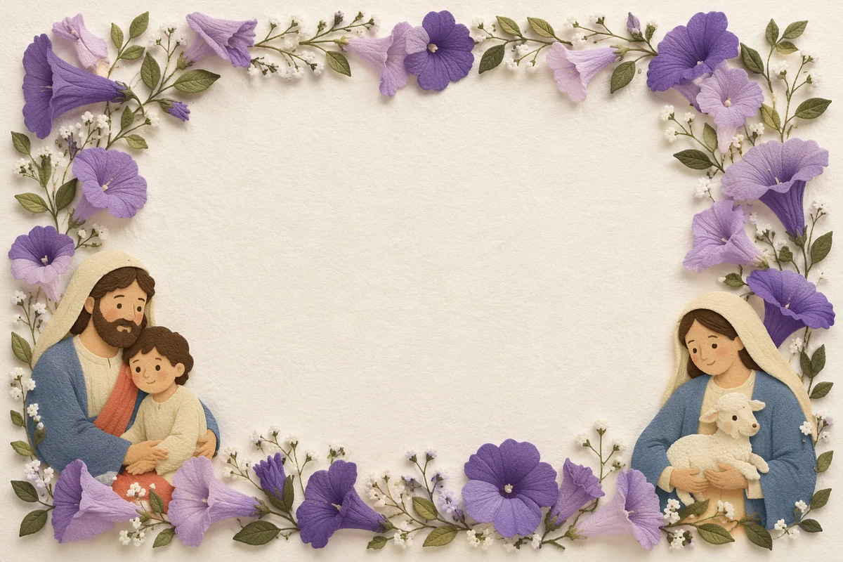 Delicate Violet Floral Border Verse Background