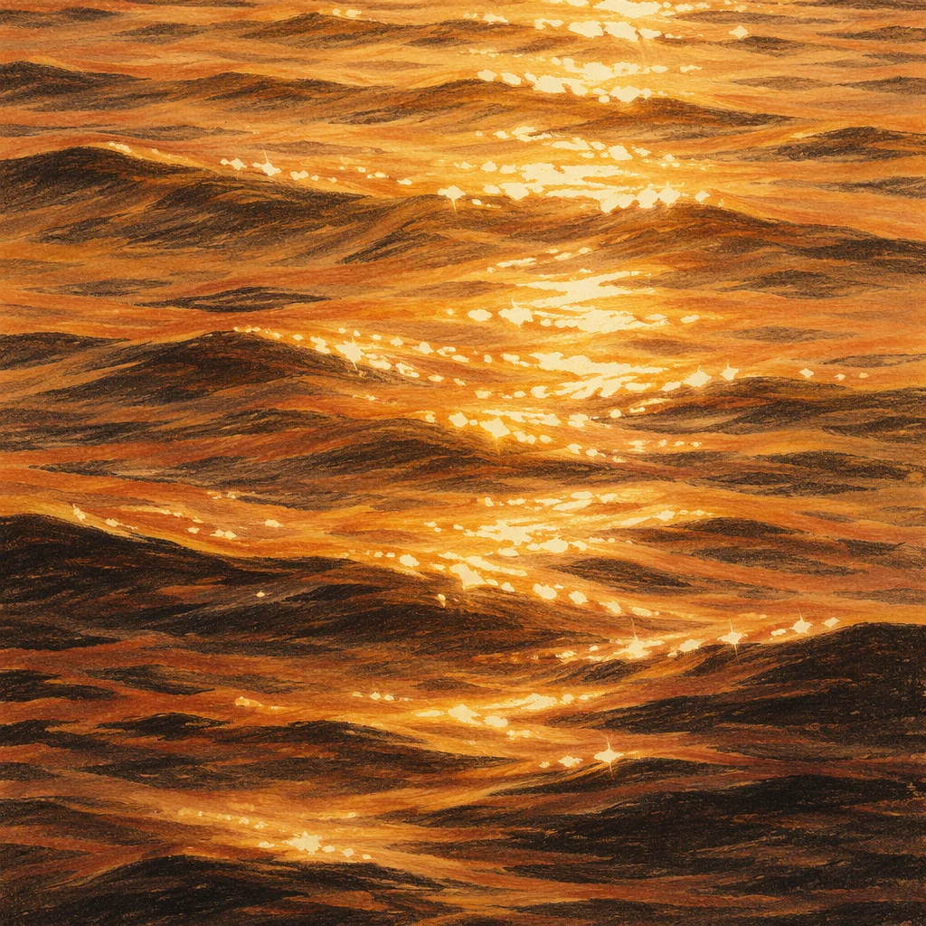 Golden Ripples Water Reflection Background