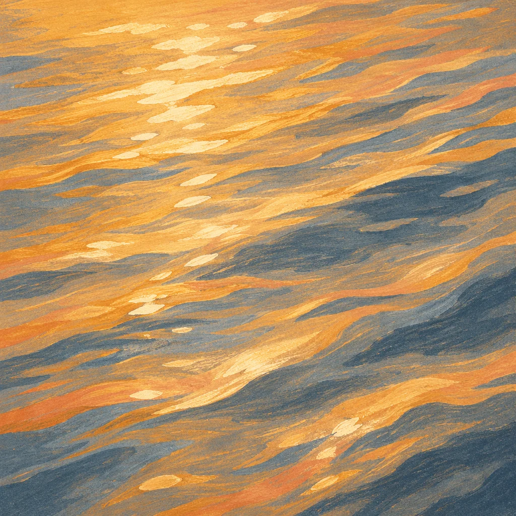 Golden Hour Flowing Water Background