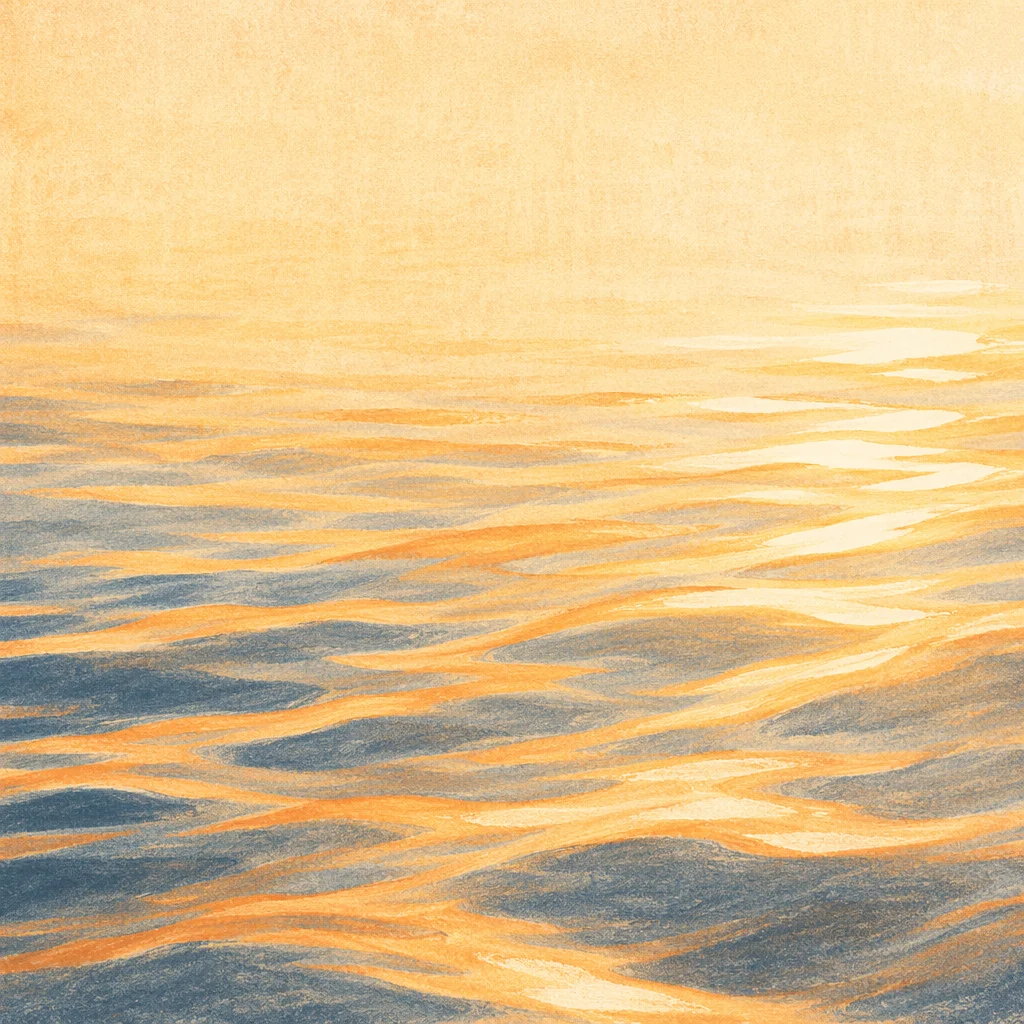 Golden Light on Flowing Water Surface
