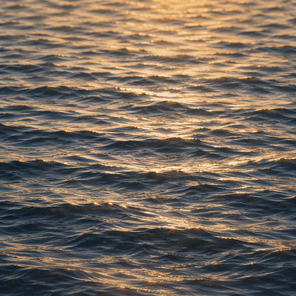 Golden Light on Flowing Water Surface