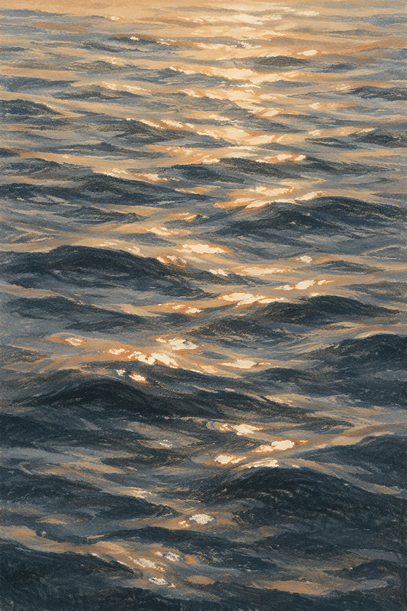 Golden Light on Flowing Water Surface
