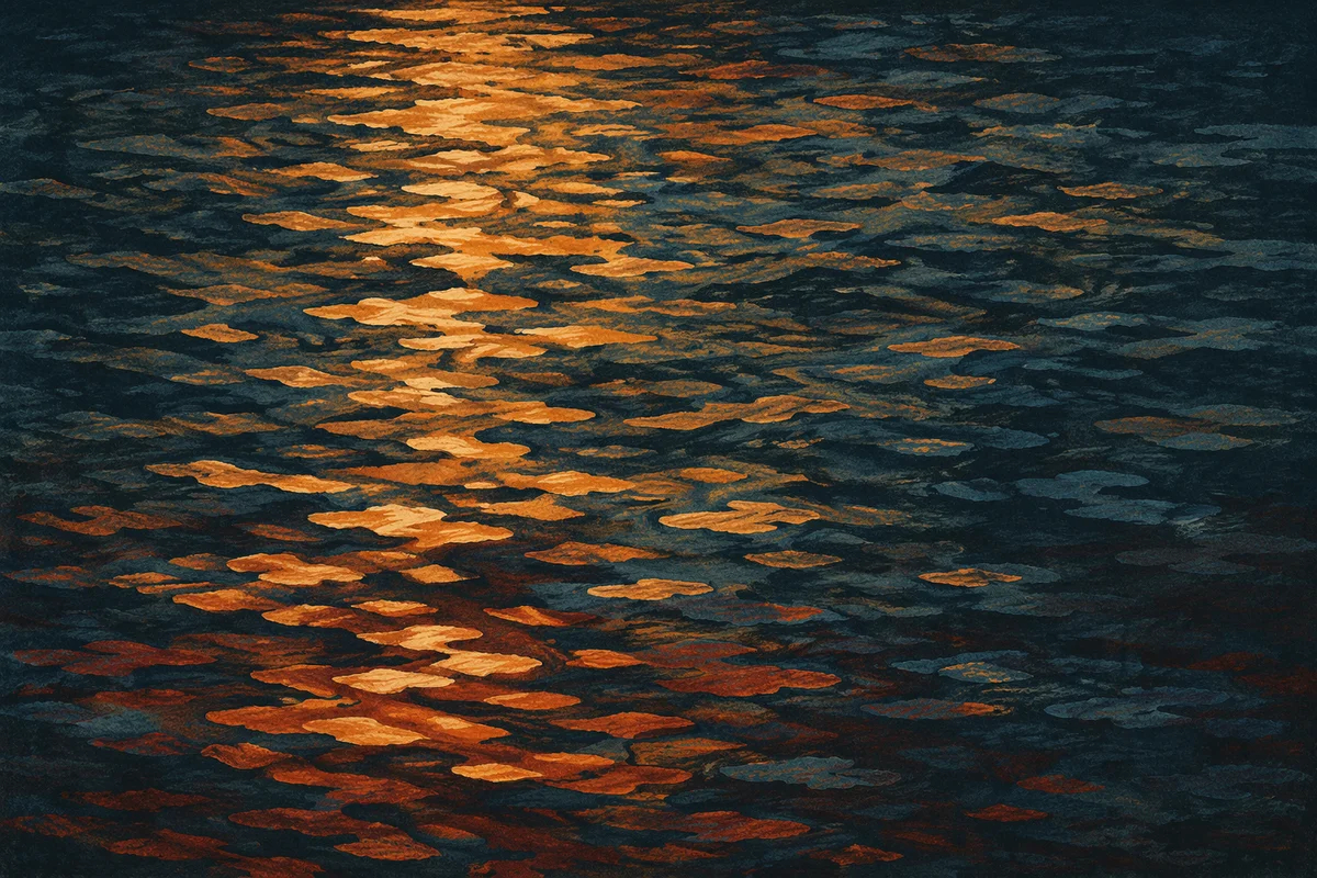 Golden Light on Flowing Water Surface