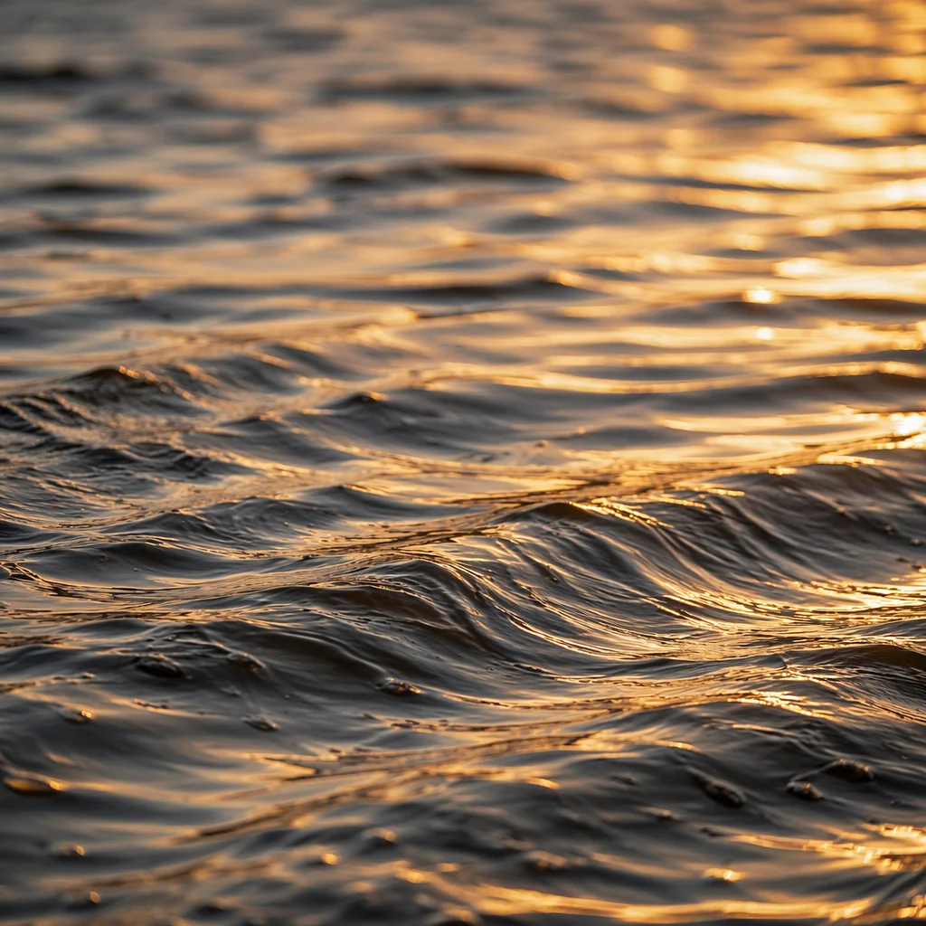 Golden Hour Flowing Water Background