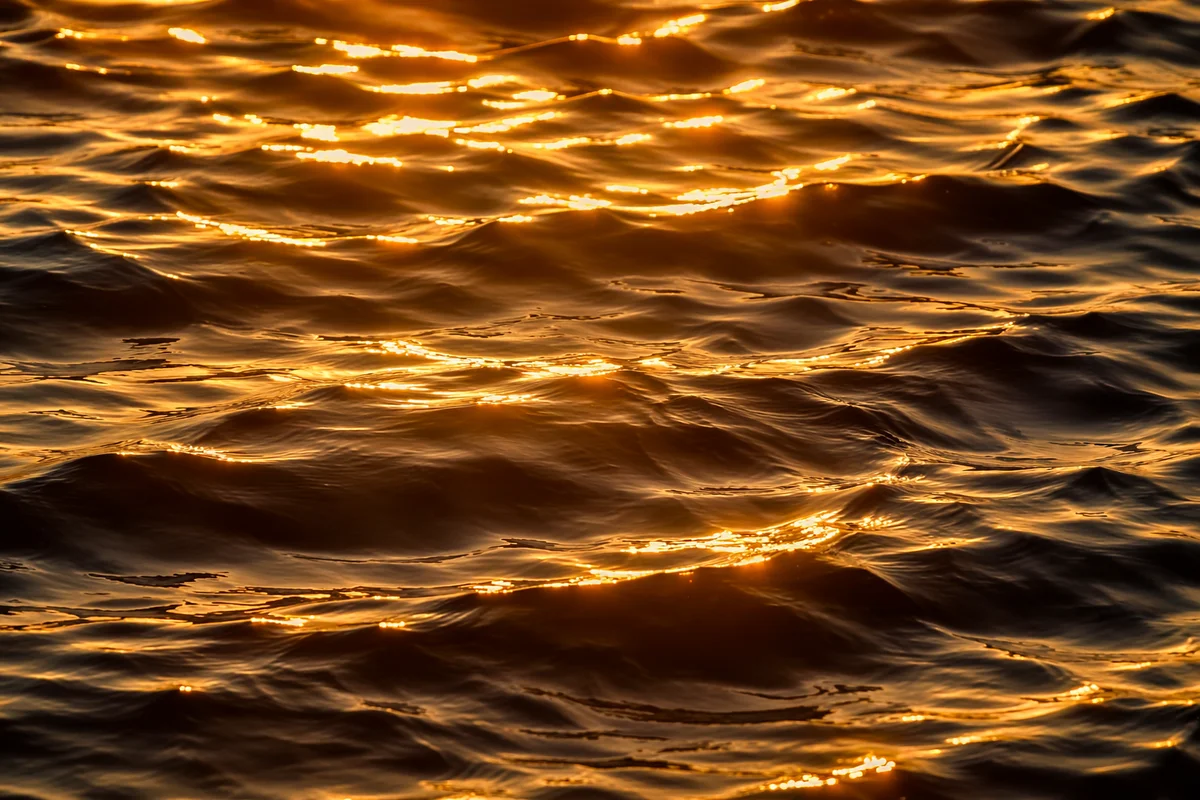 Golden Hour Flowing Water Reflections