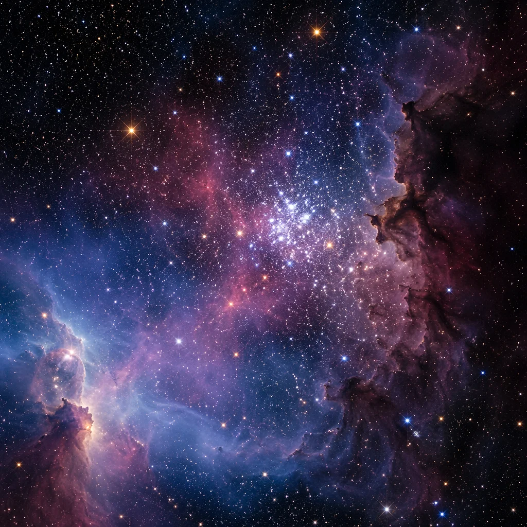 Colorful Deep Space Nebula Starfield Background