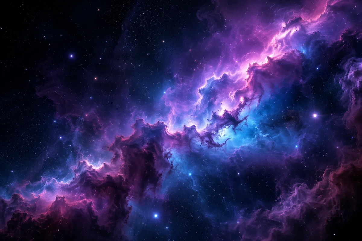 Luminous Colorful Nebula in Deep Space