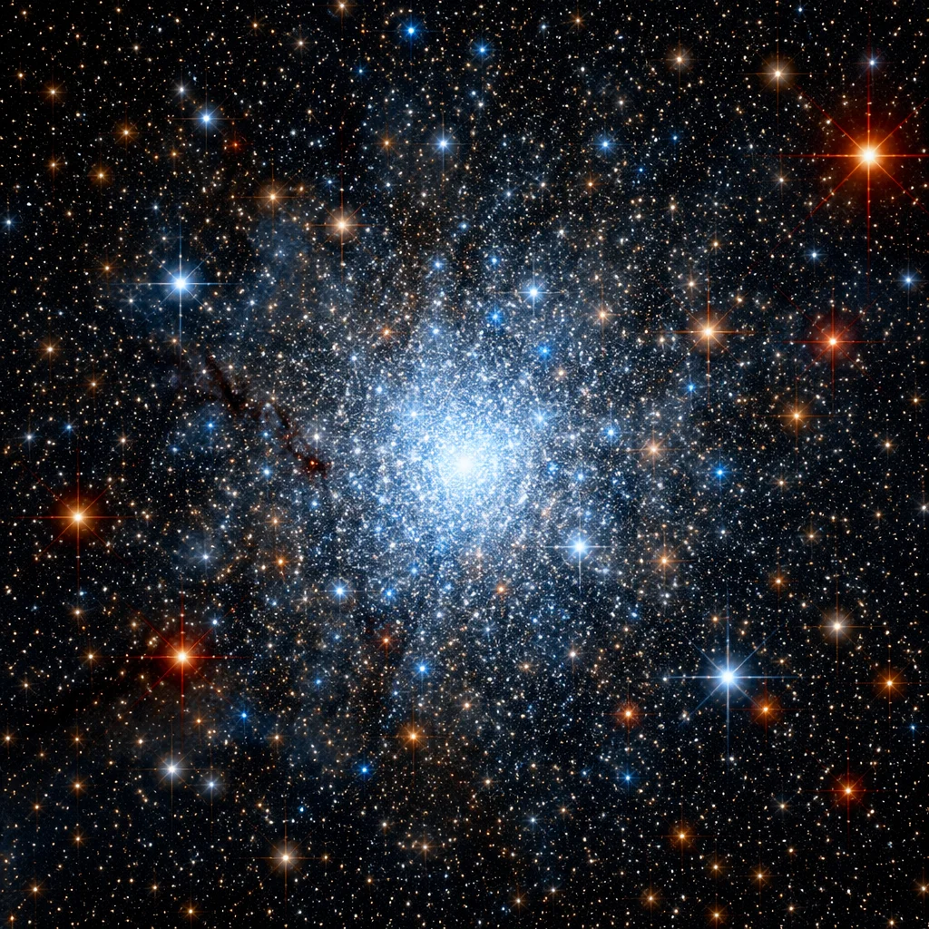 Radiant Globular Star Cluster Night Background